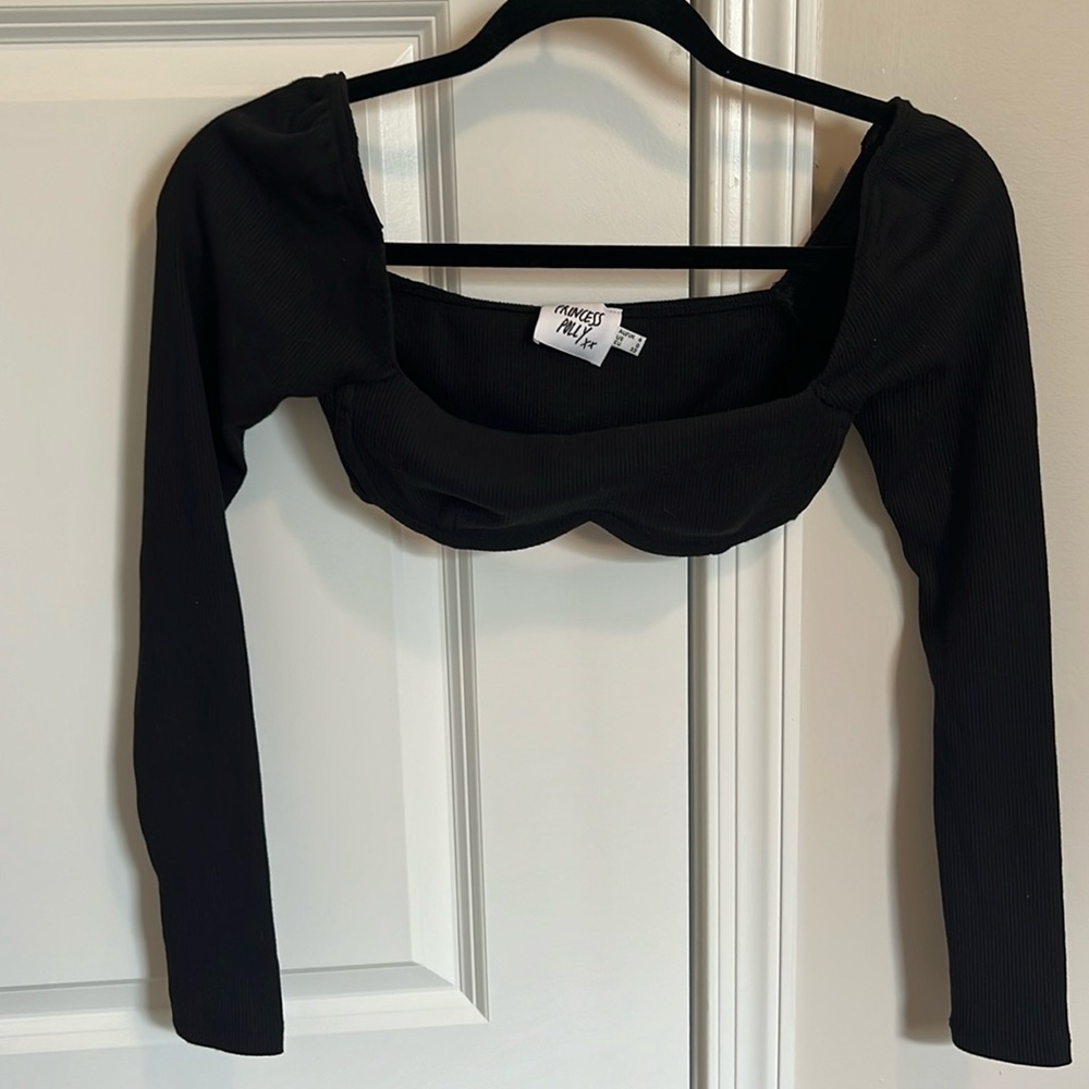 Princess Polly BECCA LONG SLEEVE CROP TOP